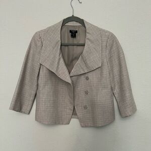 Ann Taylor Gray Cropped Blazer with Structured Shoulders